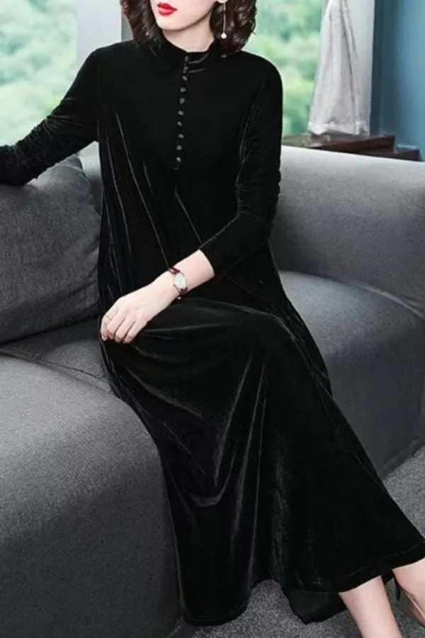Velvet Knee-length Maxi Dress