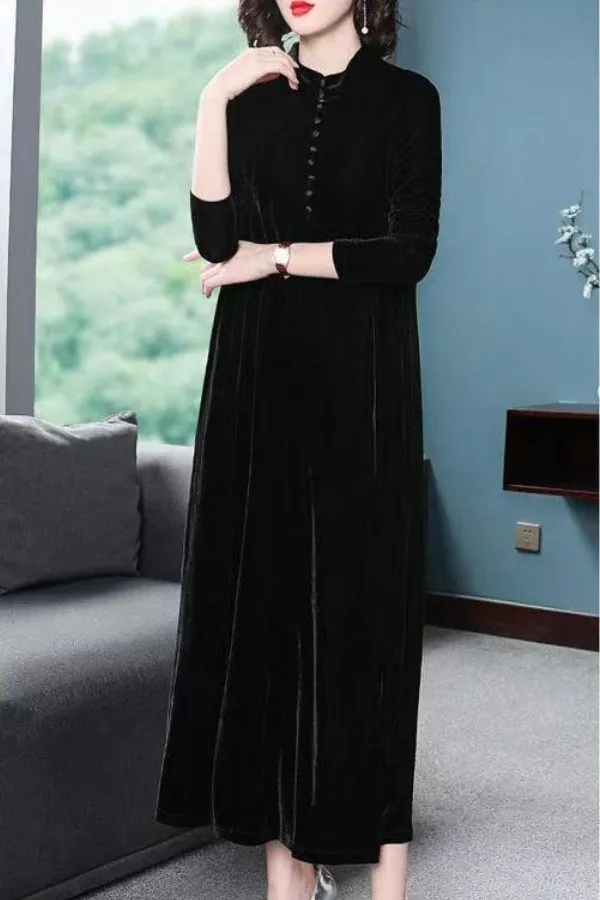 Velvet Knee-length Maxi Dress