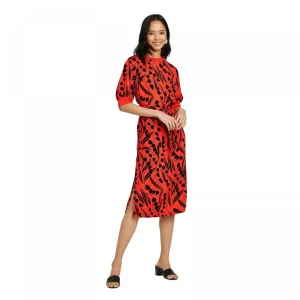 Who What Wear Womens Floral Print Short Sleeve High Neck A-Line Dress WD-800