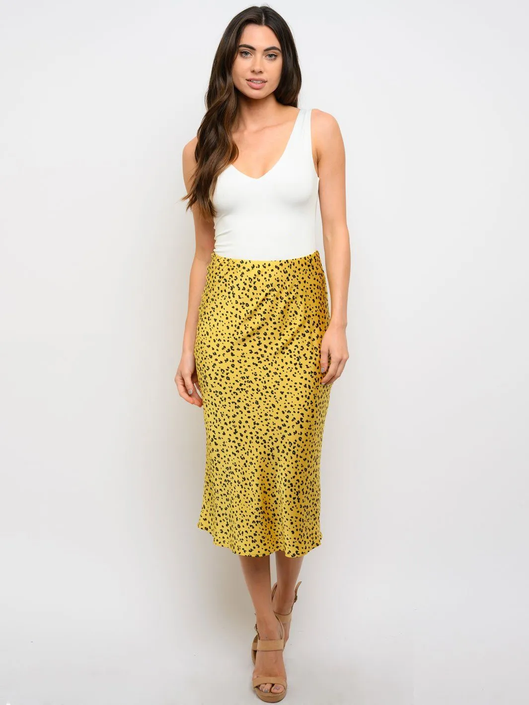 WOMEN'S ANIMAL PRINT MIDI SKIRT