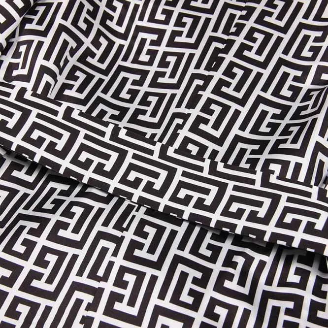 Women's Golden Buttons Abstract Pattern Fitted Pantsuit With Belt