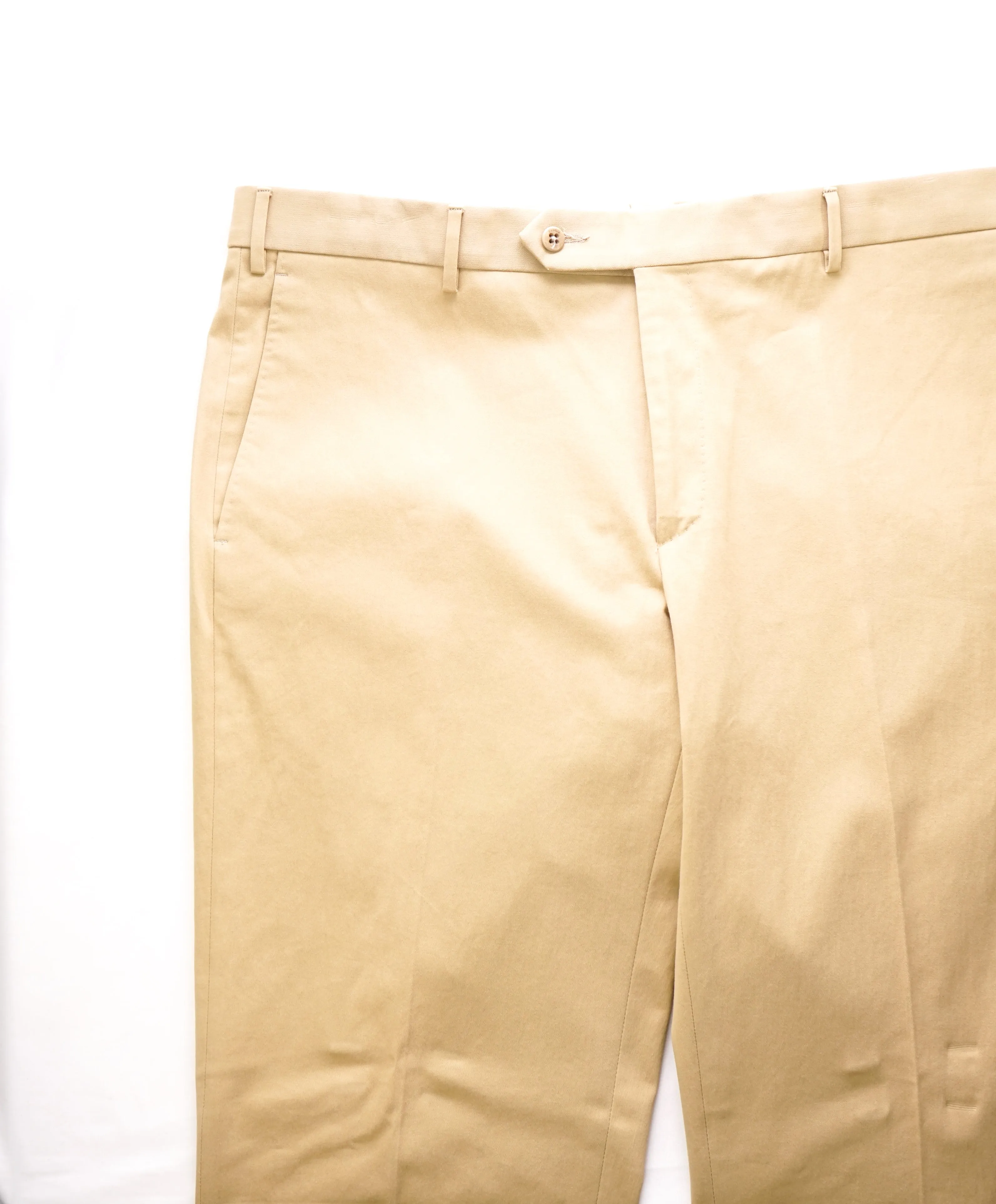 ZANELLA - Beige Cotton “PARKER” Flat Front Dress Pants - 38W