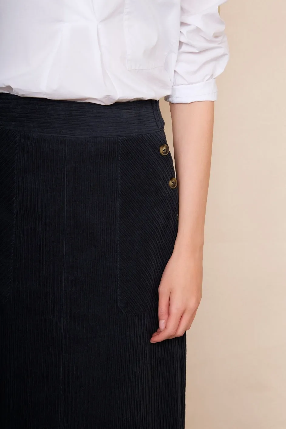 Zinnia Cord Skirt - Midnight